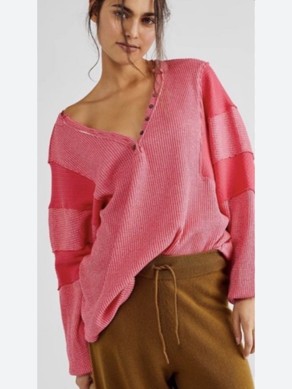 Free People Callisto Henley Hot Berry M